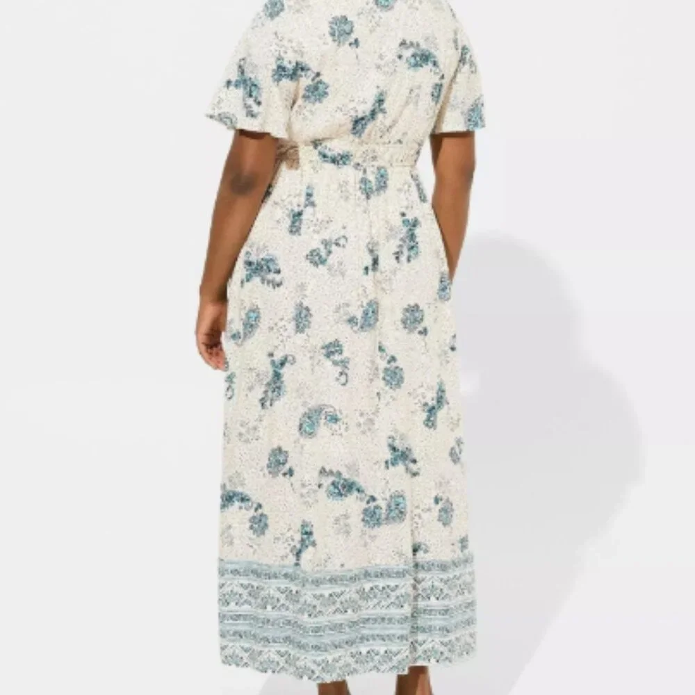 Torrid Maxi Wash Challis Button Front Aline Dress - Picture 3 of 6